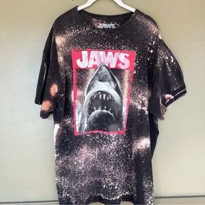 Jaws Graphic Unisex T-Shirt Custom Bleached 50th Anniversary